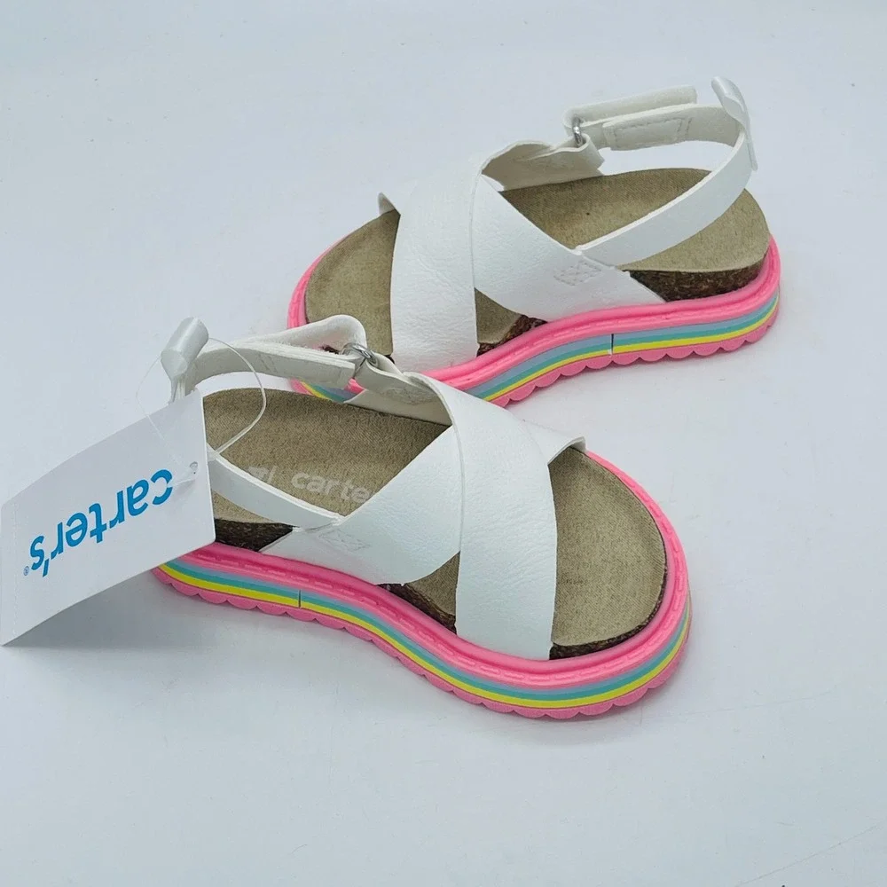 Carters Cindy Toddler Girls Rainbow Platform Sandals White Multi CS22L05B Size 7